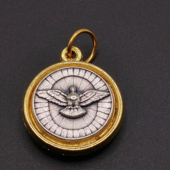 1 Metal, Two Toned Holy Spirit Holy Family Two Sided Medal, 3/4 Inch - Picture 2 of 5